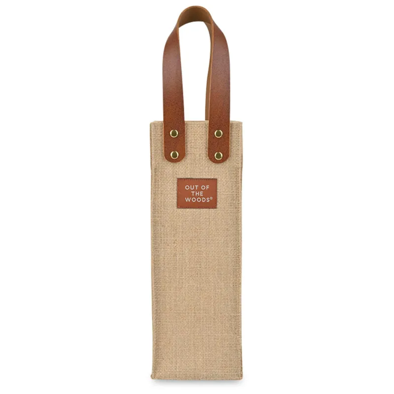 Out of The Woods Natural Jute Wine Tote sold by Merchology