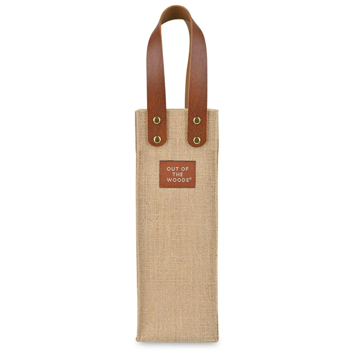 Out of The Woods Natural Jute Wine Tote sold by Merchology