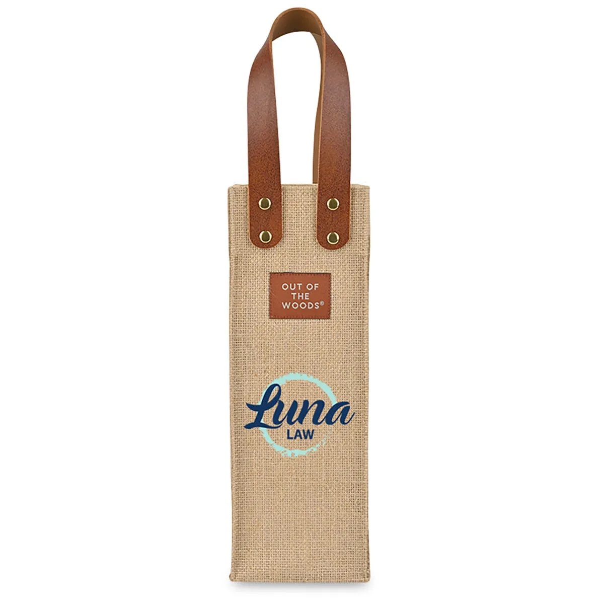 Out of The Woods Natural Jute Wine Tote sold by Merchology product image thumbnail 2