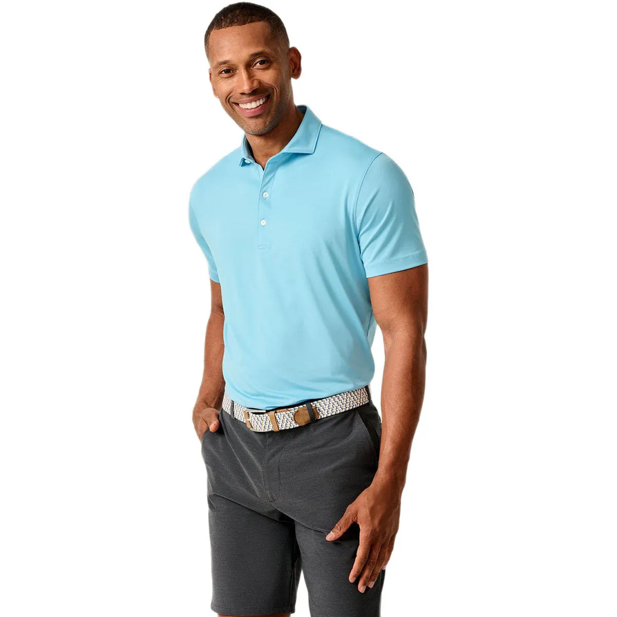 Johnnie-O Men's Mahalo Birdie Solid Jersey Performance Polo sold by Merchology product image thumbnail 3