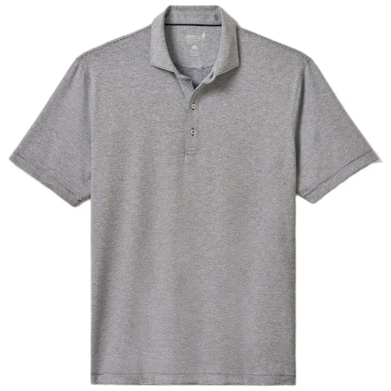 Johnnie-O Men's Heather Twilight Lyndonn Striped Jersey Performance Polo sold by Merchology