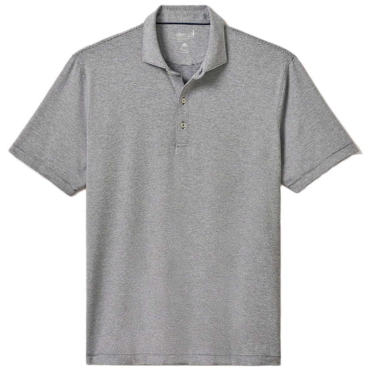 Johnnie-O Men's Heather Twilight Lyndonn Striped Jersey Performance Polo sold by Merchology