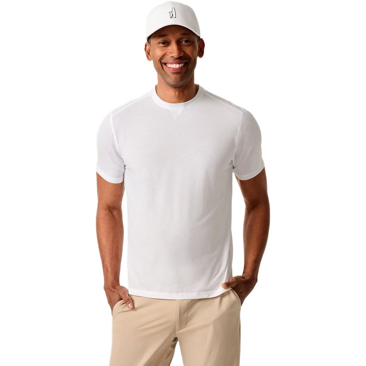 Johnnie-O Men's White Course Performance T-Shirt sold by Merchology product image thumbnail 2