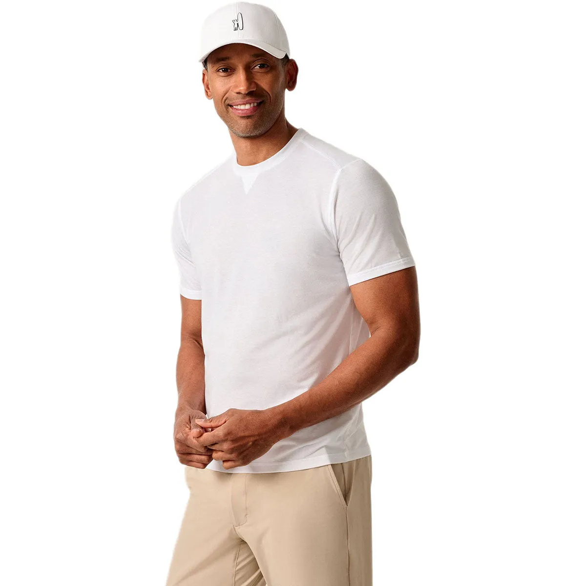 Johnnie-O Men's White Course Performance T-Shirt sold by Merchology product image thumbnail 3