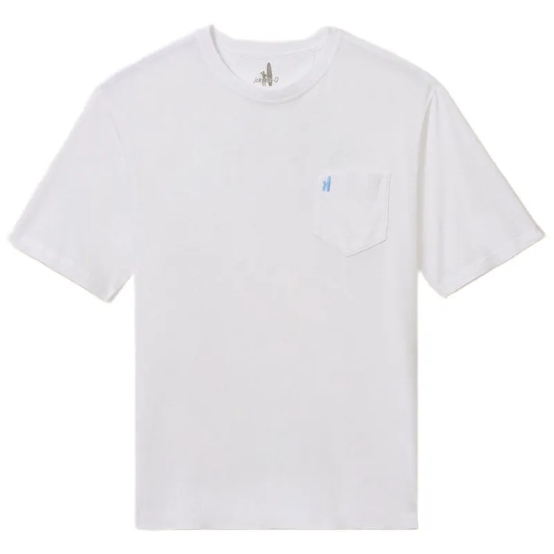 Johnnie-O Men's White Dale 2.0 Pocket T-Shirt made by Johnnie-O
