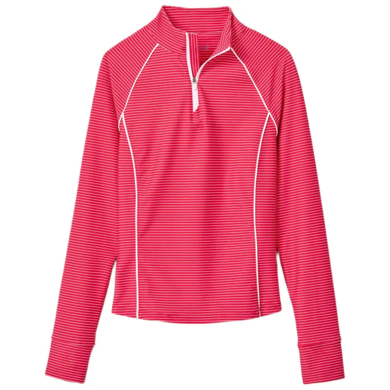 Johnnie-O Women's Raspberry Wine Jasmine Performance 1/4 Zip sold by Merchology