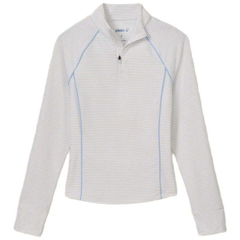 Johnnie-O Women's White Kona Jasmine Performance 1/4 Zip sold by Merchology