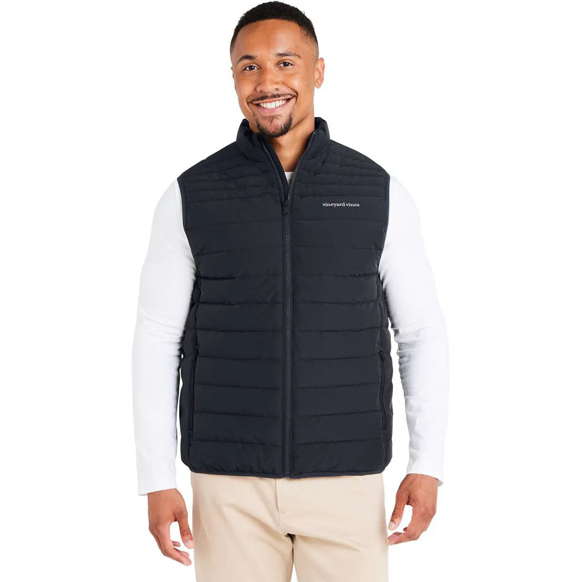 Vineyard Vines Men's Jet Black Mountain Weekend Puffer Vest sold by Merchology product image thumbnail 3