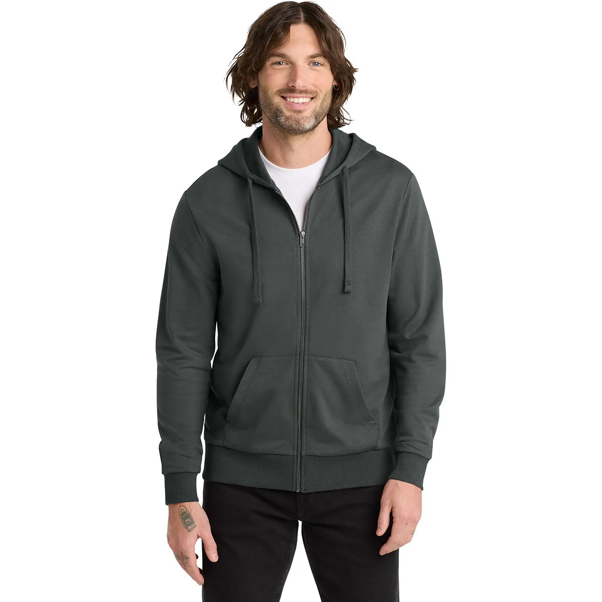 Allmade Unisex Terrain Grey Organic French Terry Full-Zip Hoodie sold by Merchology product image thumbnail 3