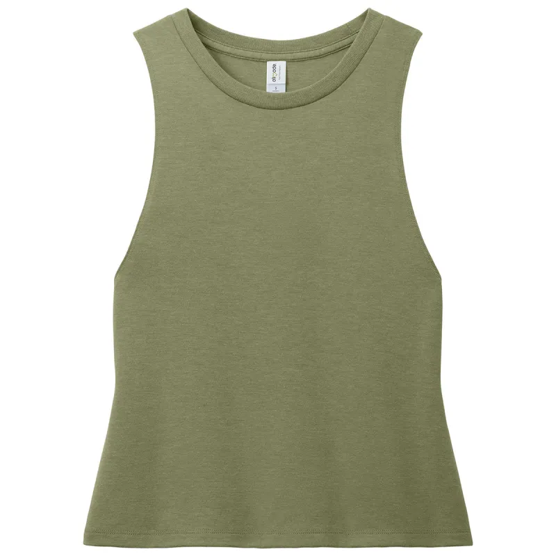 Allmade Women's Olive You Green Tri-Blend Muscle Tank made by Merchology