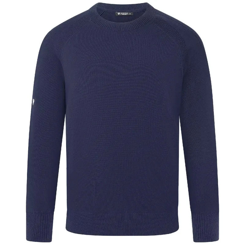 Levelwear Men's Navy Fireside Sweater made by Merchology