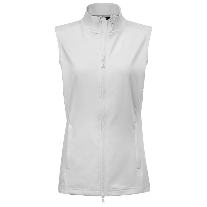 Levelwear Women's White Resort Vest sold by Merchology