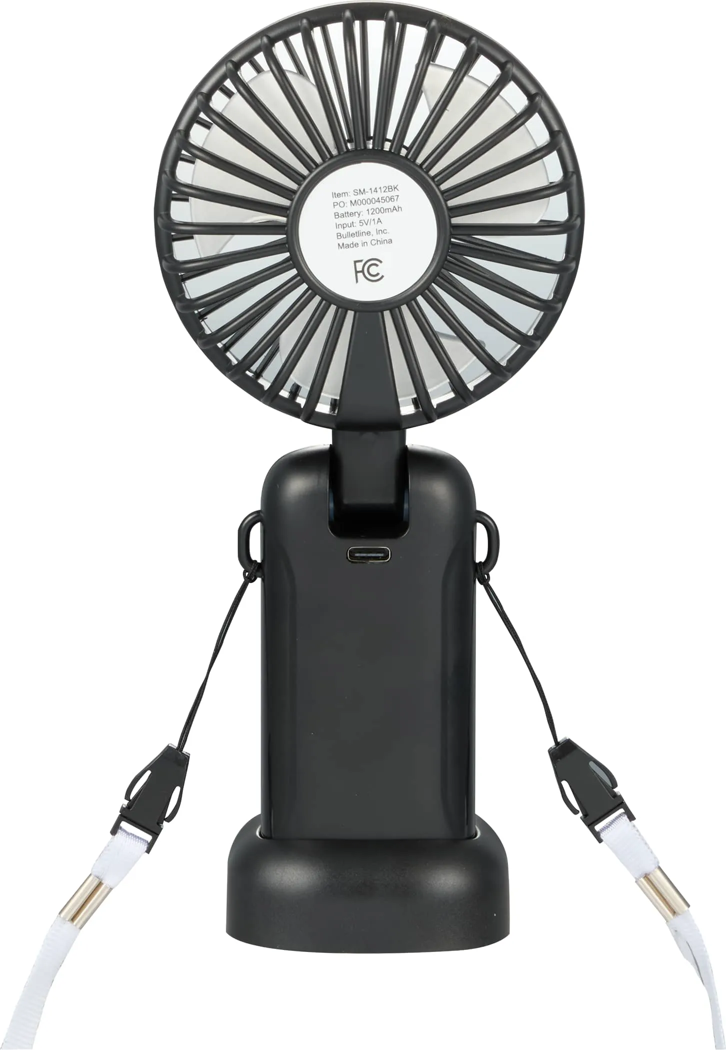 Bullet Black Rechargeable Personal LED Fan sold by Merchology product image thumbnail 2