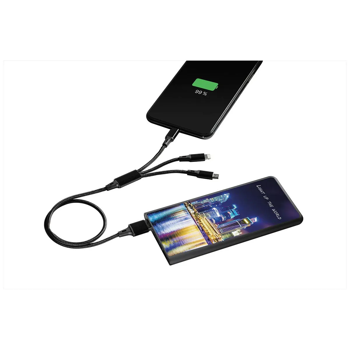 SCX Design Black w/White Light Full-Color Illuminated Power Bank Slim 5000 mAh sold by Merchology product image thumbnail 2