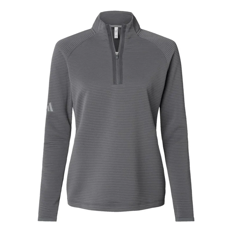 Adidas Women's Grey Five Spacer Quarter-Zip Pullover made by Adidas