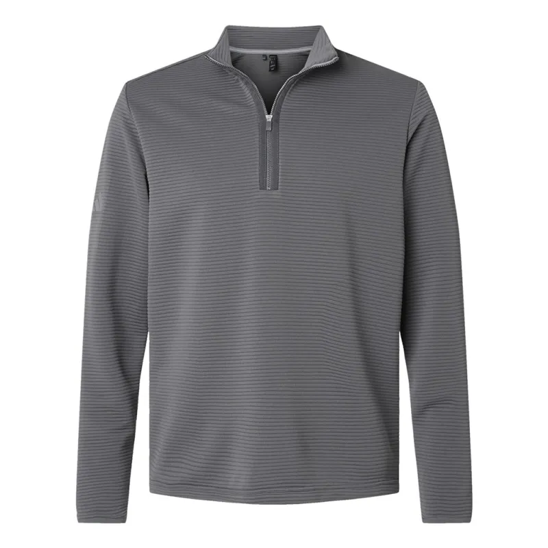 Adidas Men's Grey Five Spacer Quarter-Zip Pullover made by Adidas