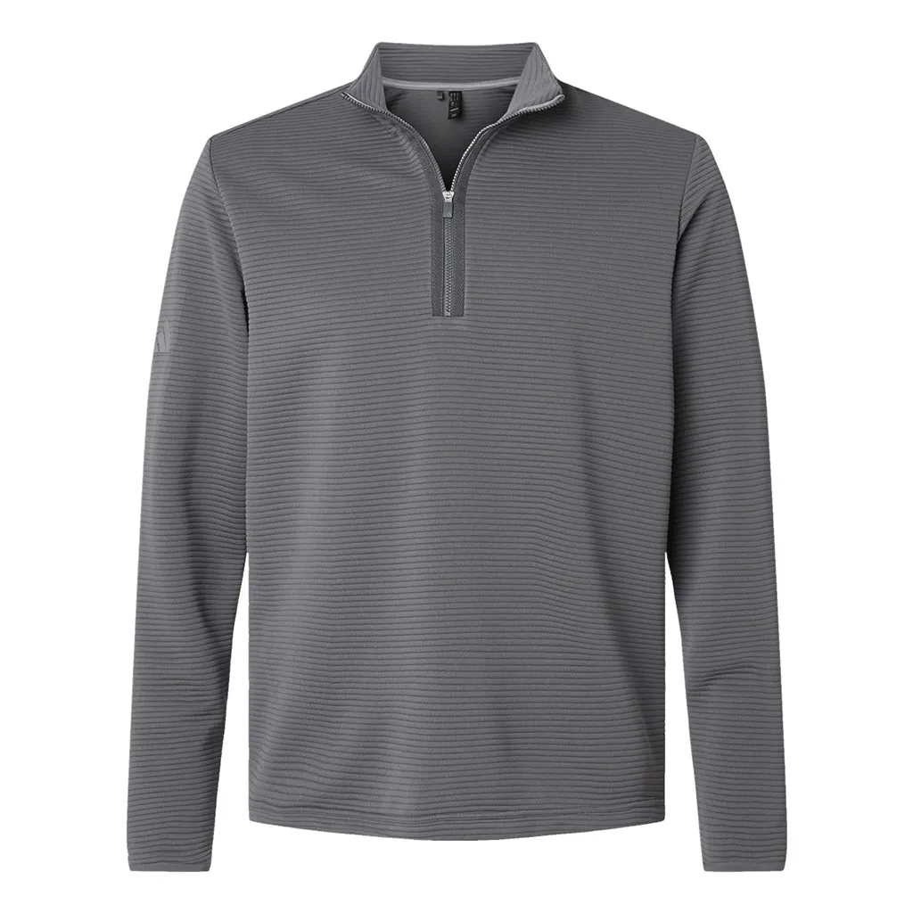 Adidas Men's Grey Five Spacer Quarter-Zip Pullover sold by Merchology