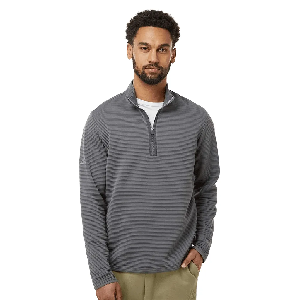 Adidas Men's Grey Five Spacer Quarter-Zip Pullover sold by Merchology product image thumbnail 4