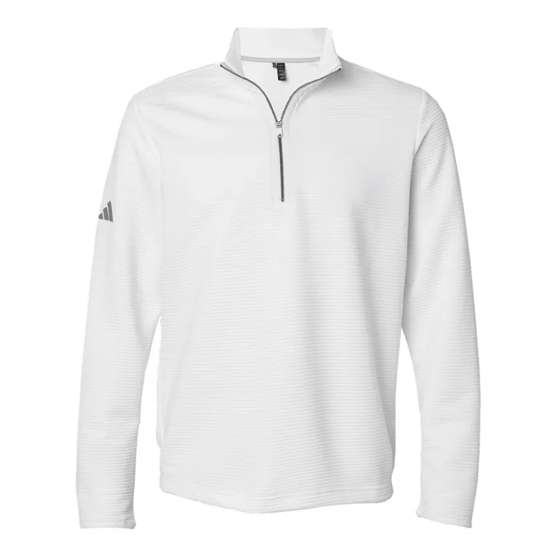 Adidas Men's Core White Spacer Quarter-Zip Pullover made by Adidas