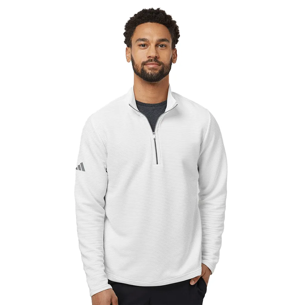 Adidas Men's Core White Spacer Quarter-Zip Pullover sold by Merchology product image thumbnail 4