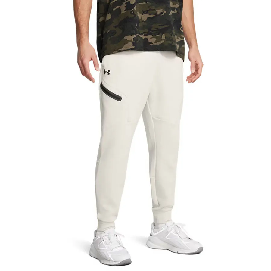Under Armour Men's Summit White/Black Unstoppable Fleece Joggers sold by Merchology product image thumbnail 3