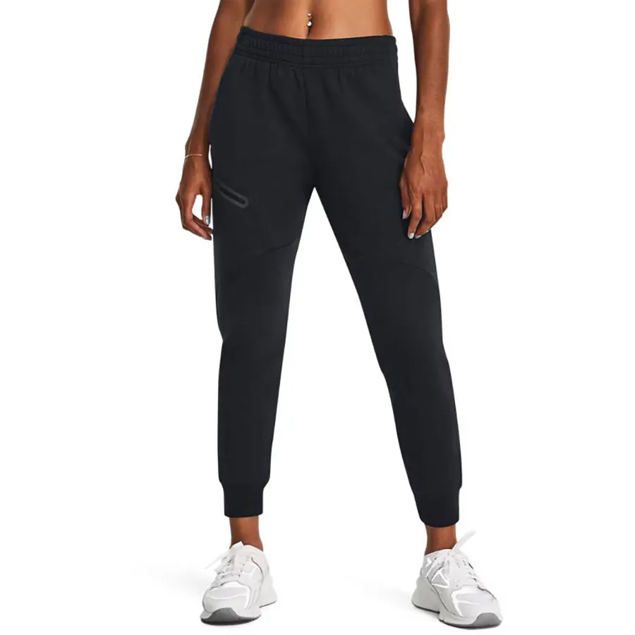 Under Armour Women's Black/Black Unstoppable Fleece Joggers sold by Merchology product image thumbnail 3