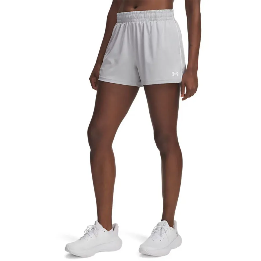 Under Armour Women's Mod Grey/White Tech Team 3" Shorts sold by Merchology