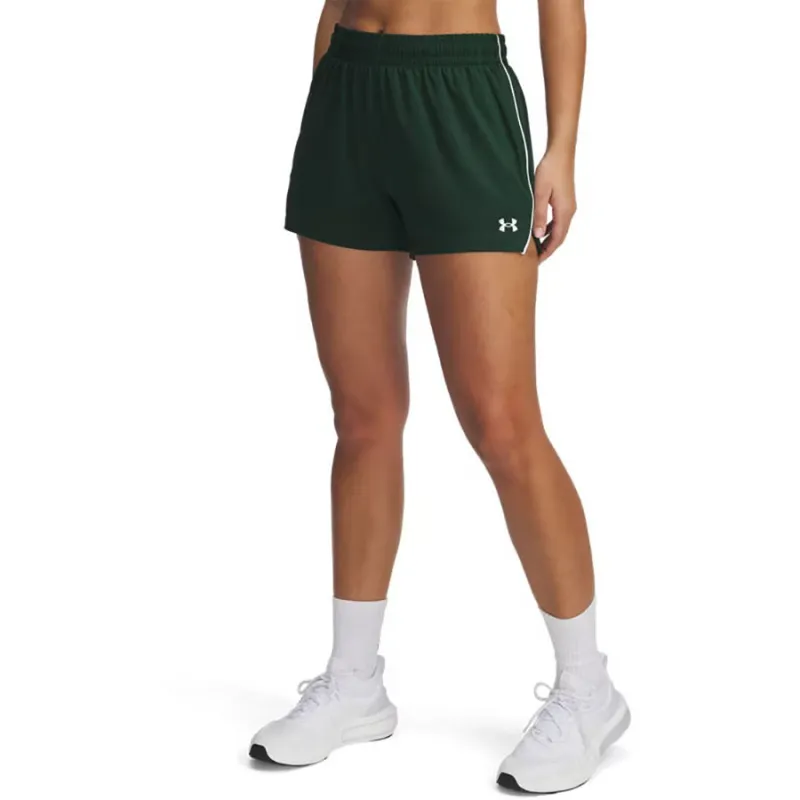 Under Armour Women's Forest Green/White Tech Team 3" Shorts made by Under Armour