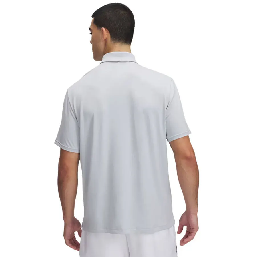 Under Armour Men's Mod Grey/White Drive Team Stripe Polo sold by Merchology product image thumbnail 2