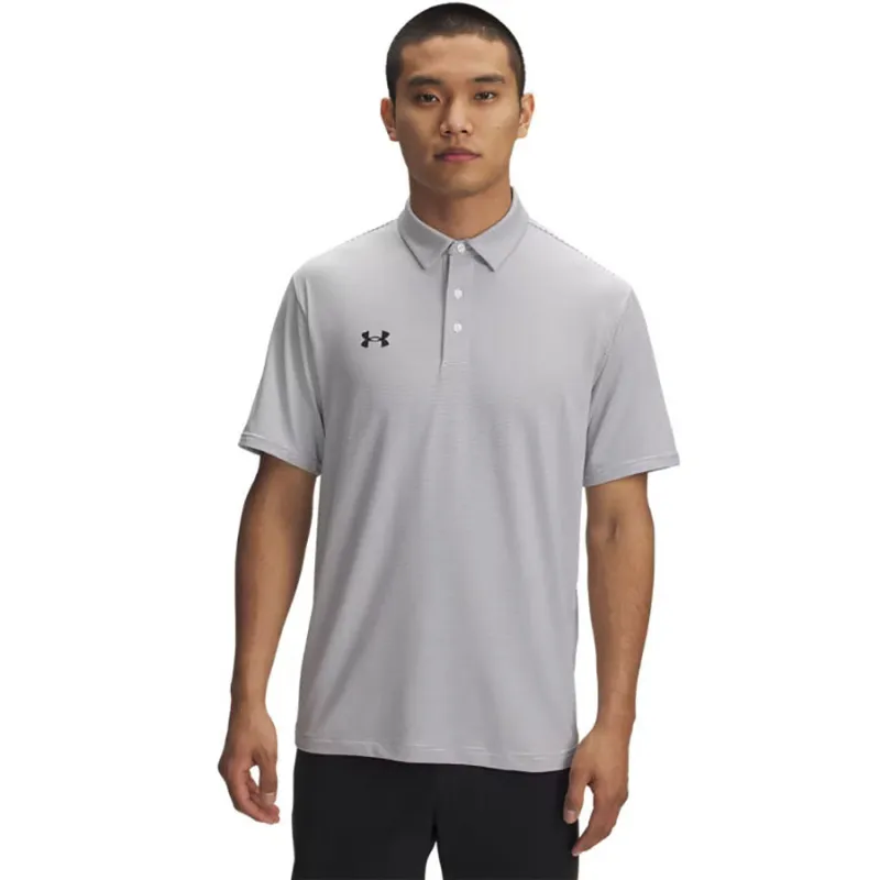 Under Armour Men's White/Black Drive Team Stripe Polo made by Under Armour
