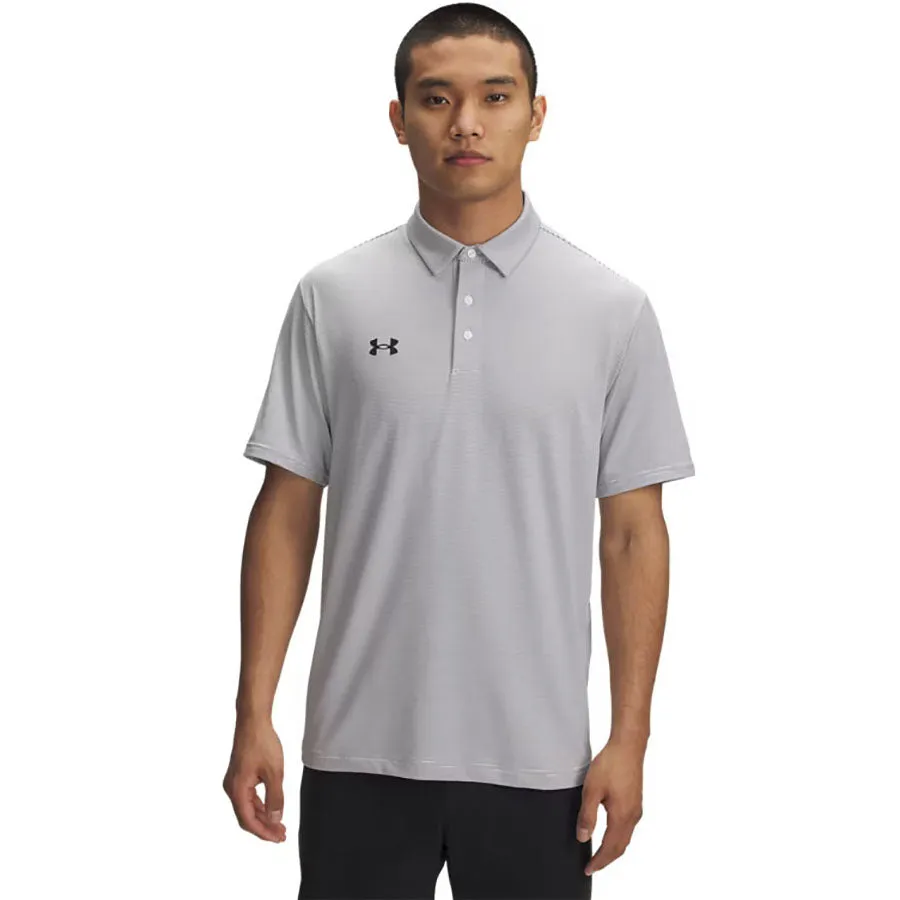 Under Armour Men's White/Black Drive Team Stripe Polo sold by Merchology