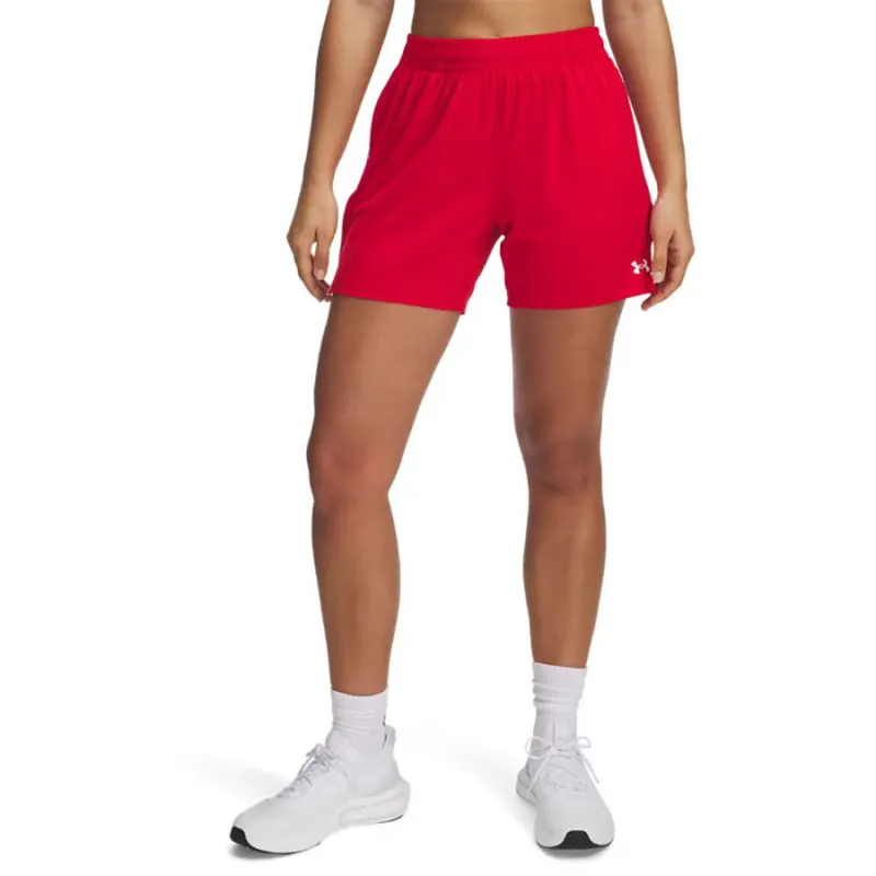 Under Armour Women's Red/White Tech Team 5" Shorts made by Under Armour