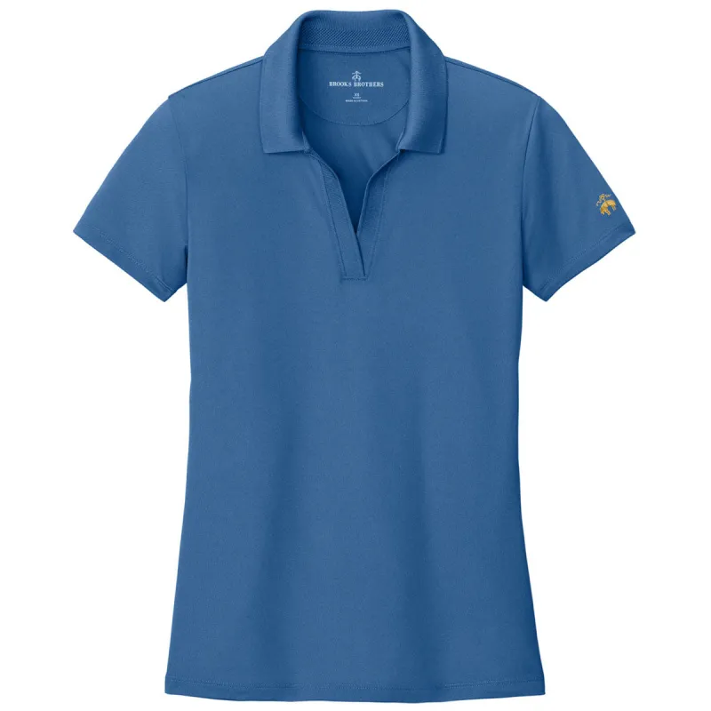 Brooks Brothers Women's Charter Blue Mesh Pique Performance Polo made by Brooks Brothers