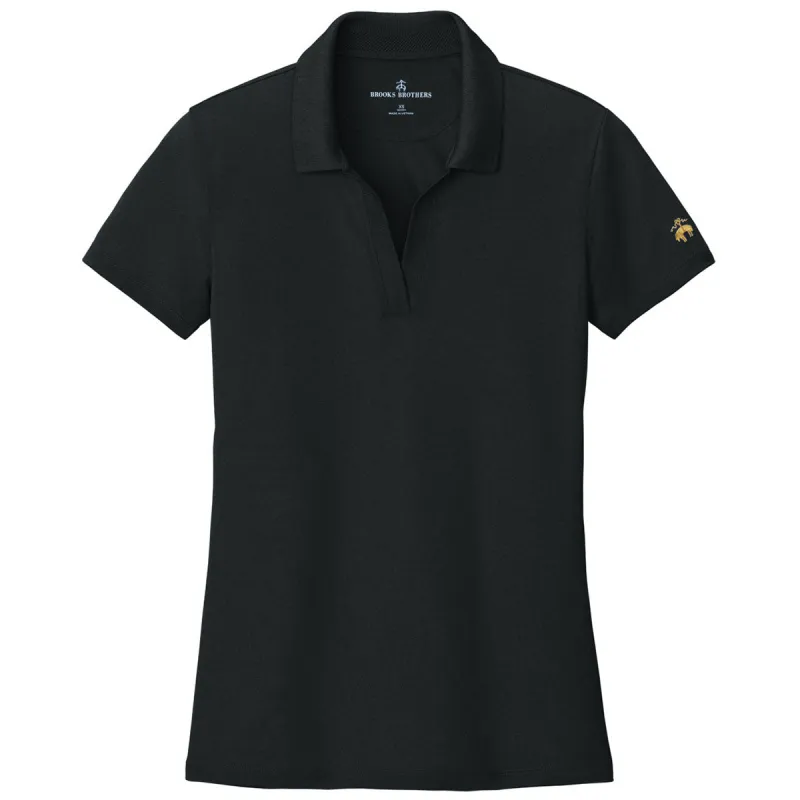 Brooks Brothers Women's Deep Black Mesh Pique Performance Polo made by Brooks Brothers