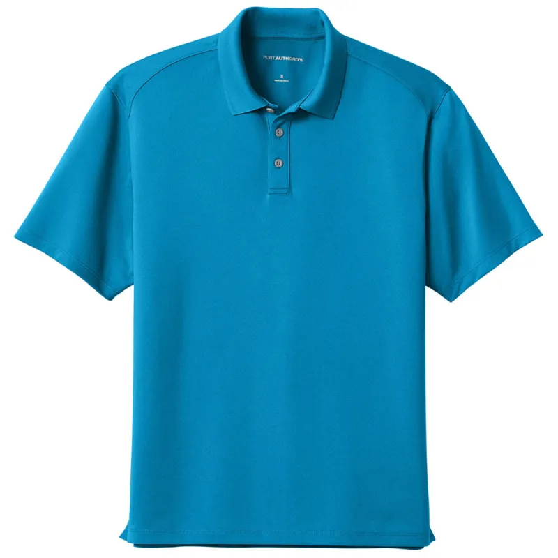 Port Authority Men's Parcel Blue Wearever Performance Pique Polo sold by Merchology