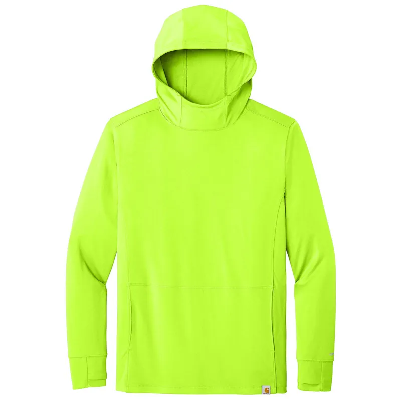 Carhartt Men's Brite Lime Force Sun Defender Long Sleeve Hooded T-Shirt made by Carhartt