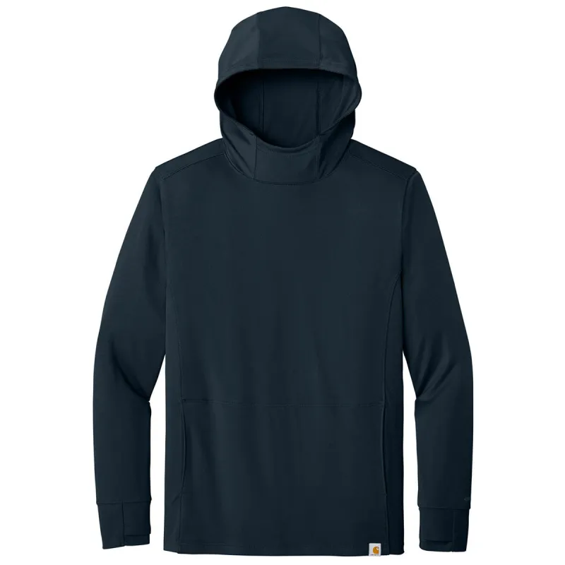 Carhartt Men's Navy Force Sun Defender Long Sleeve Hooded T-Shirt made by Carhartt