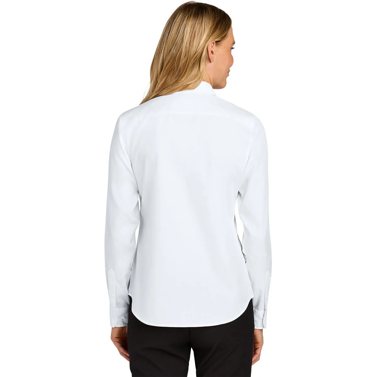 Port Authority Women's White Long Sleeve Nailhead Easy Care Shirt sold by Merchology product image thumbnail 4