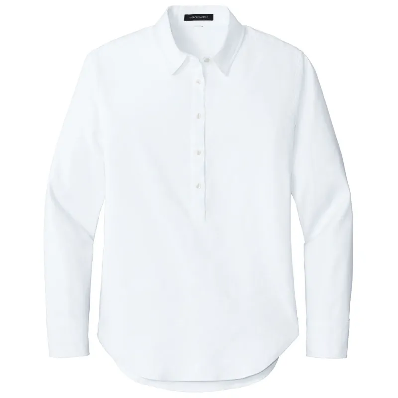 Mercer+Mettle Women's White Long Sleeve Modern Oxford Shirt made by Merchology