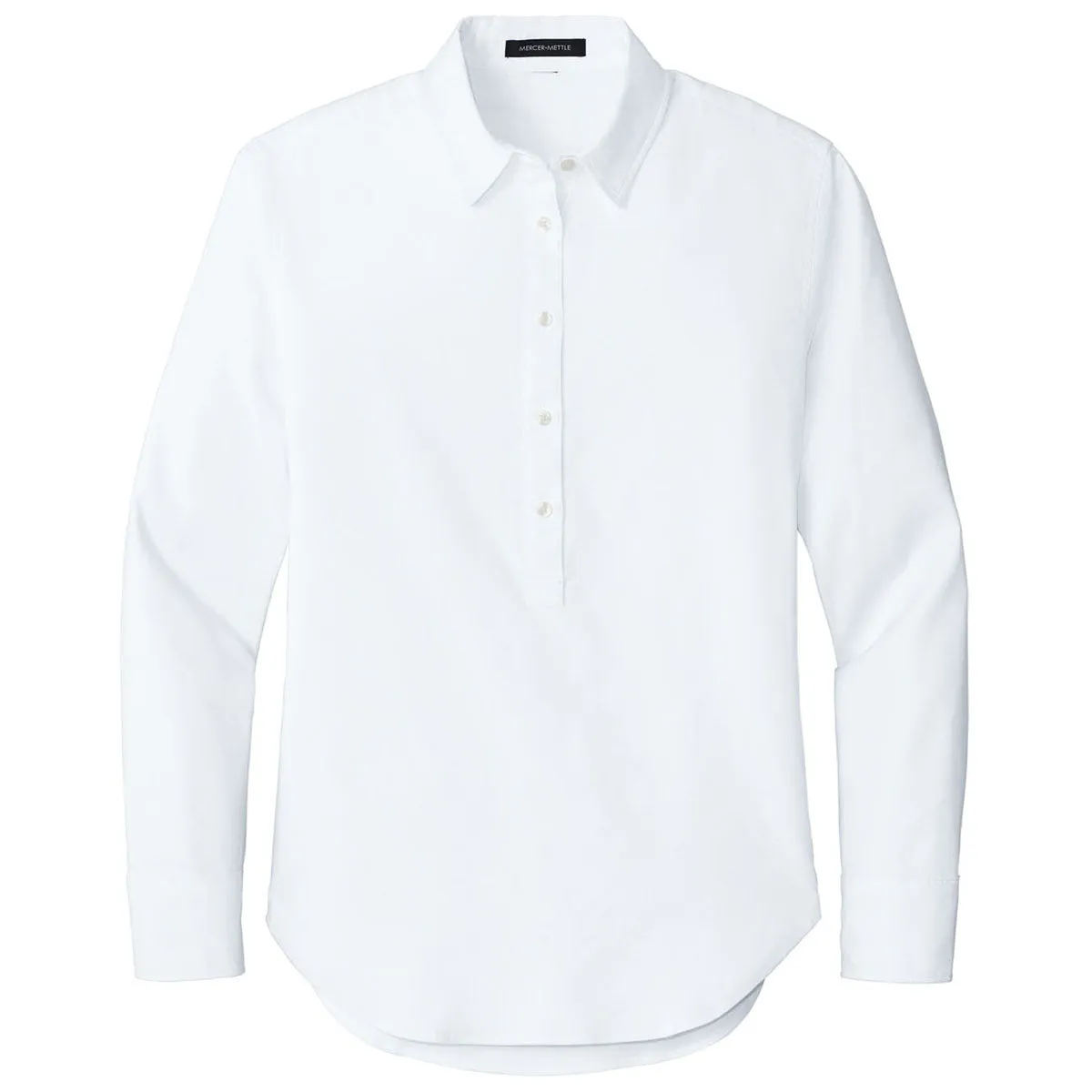 Mercer+Mettle Women's White Long Sleeve Modern Oxford Shirt sold by Merchology