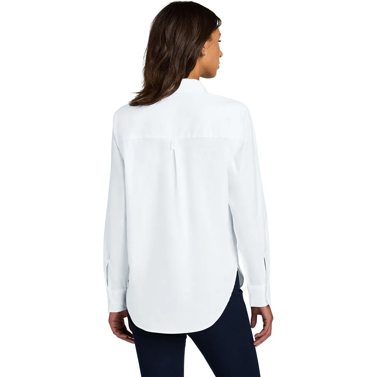 Mercer+Mettle Women's White Long Sleeve Modern Oxford Shirt sold by Merchology product image thumbnail 4