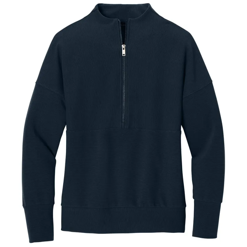 Mercer+Mettle Women's Night Navy Linear Texture 1/4-Zip made by Merchology