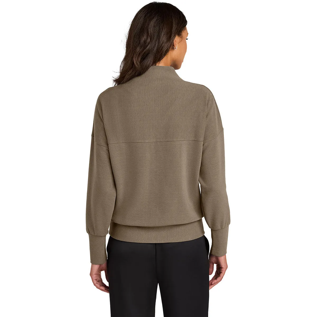Mercer+Mettle Women's Warm Taupe Linear Texture 1/4-Zip sold by Merchology product image thumbnail 4