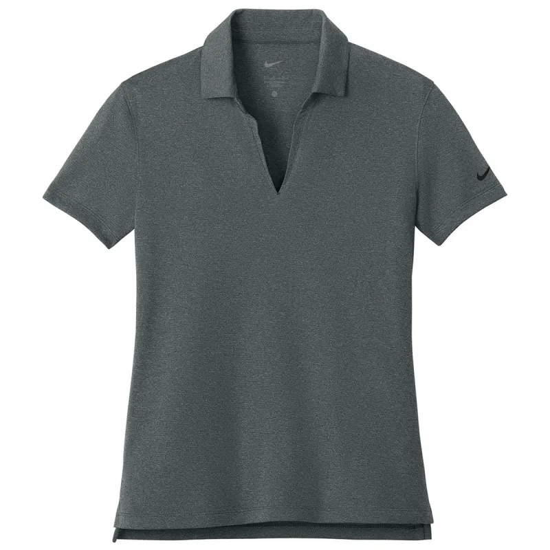 Nike Women's Anthracite Heather Dri-FIT Smooth Heather Polo made by Nike