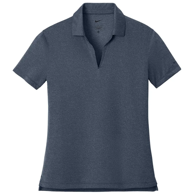 Nike Women's Navy Heather Dri-FIT Smooth Heather Polo made by Nike