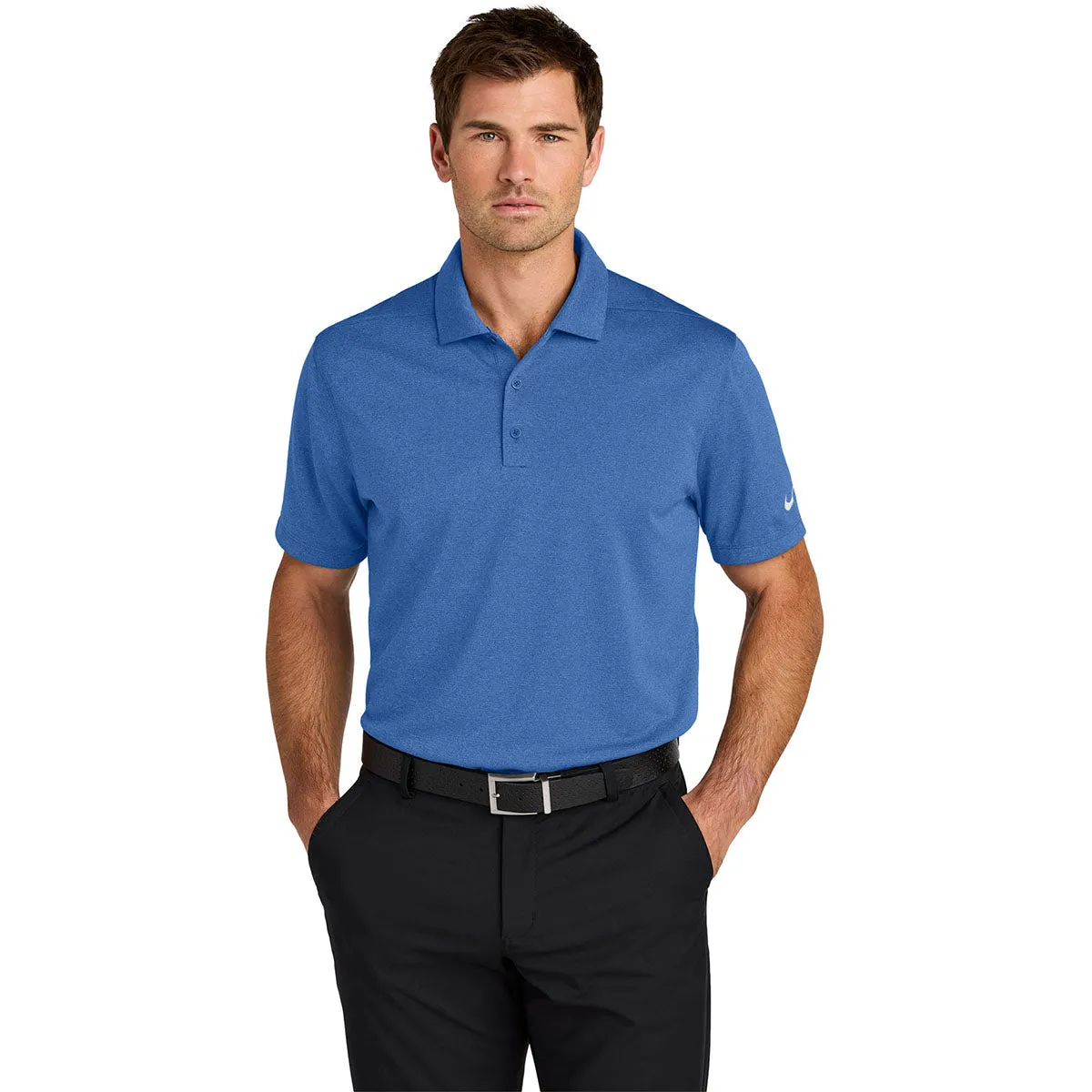 Nike Men's Game Royal Heather Dri-FIT Smooth Heather Polo sold by Merchology product image thumbnail 3