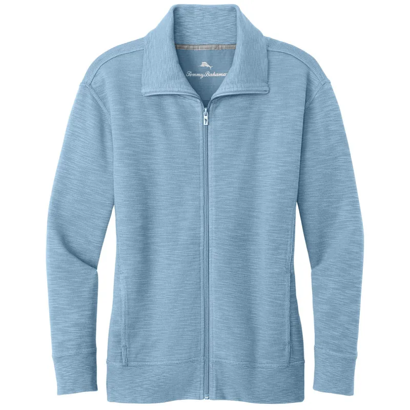 Tommy Bahama Women's Light Sky Blue Tobago Bay Full-Zip made by Tommy Bahama