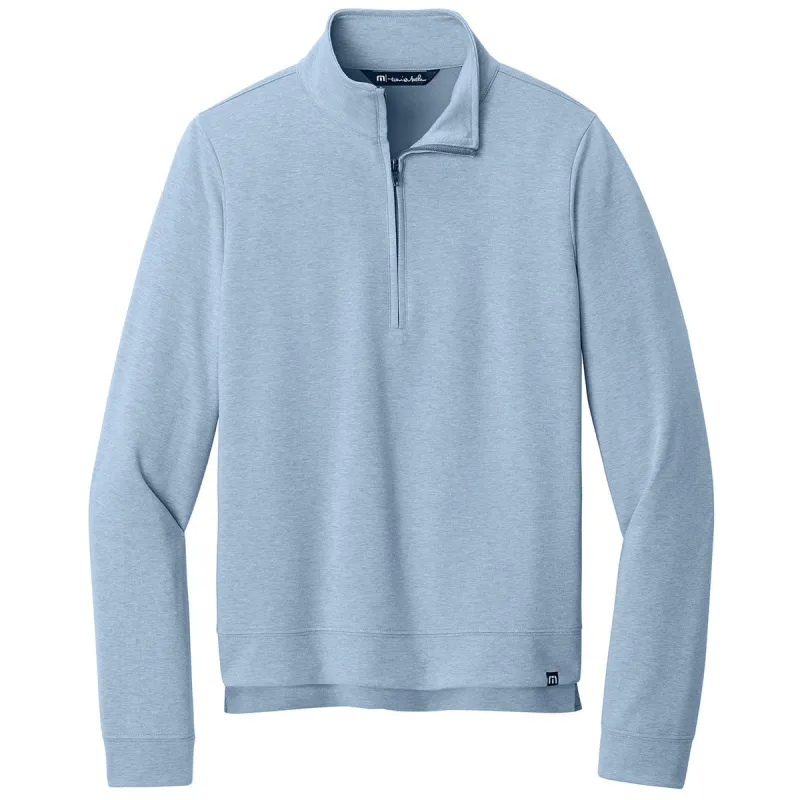 TravisMathew Women's Light Blue Heather Coveside 1/2-Zip sold by Merchology