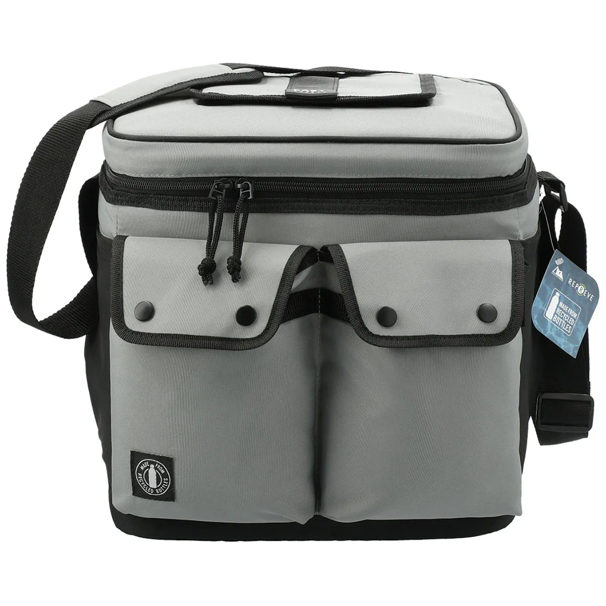 Arctic Zone Grey Repreve 24 Can Double Pocket Cooler sold by Merchology