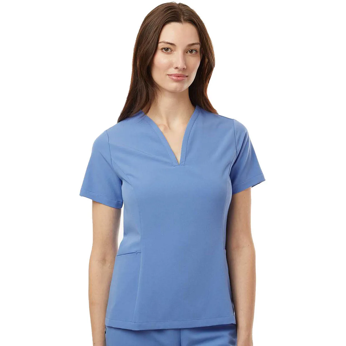 Jaanuu Women's Ceil Blue Calix Fit & Flare Scrub V-Neck Top sold by Merchology product image thumbnail 3